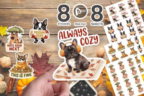 Sticker Leaf Pile Zoomies & Cozy Chaos SVG artnoy 