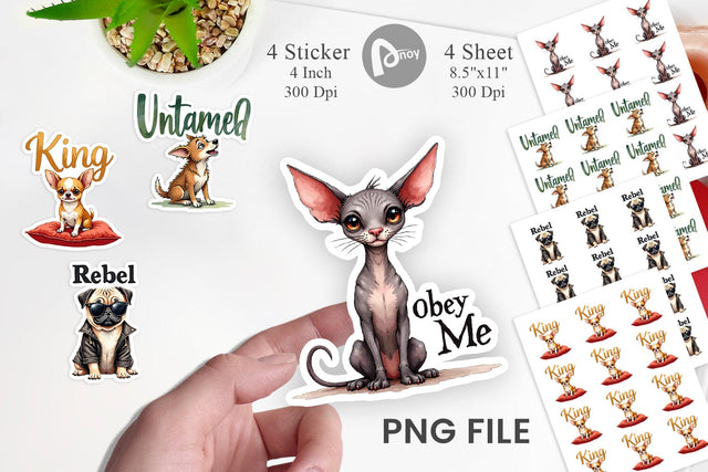 Sticker Little Tyrant Canine Watercolor Quotes Sublimation artnoy 