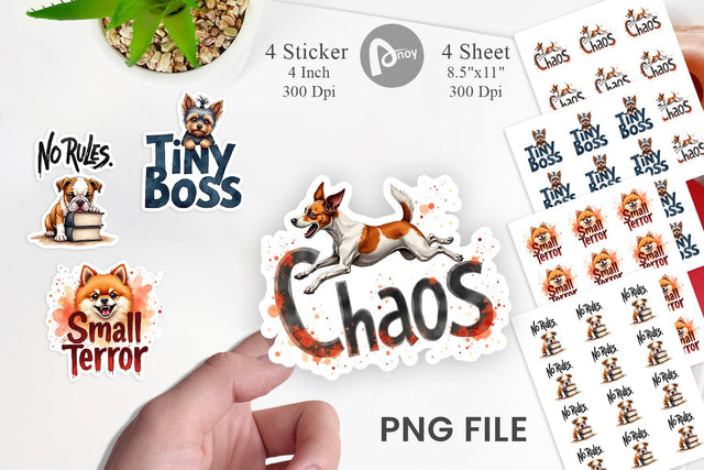 Sticker Little Tyrant Canine Watercolor Quotes Sublimation artnoy 