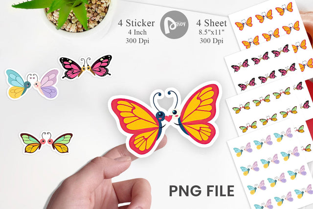 Sticker Love Butterfly Sublimation artnoy 
