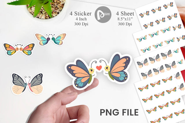 Sticker Love Butterfly Sublimation artnoy 