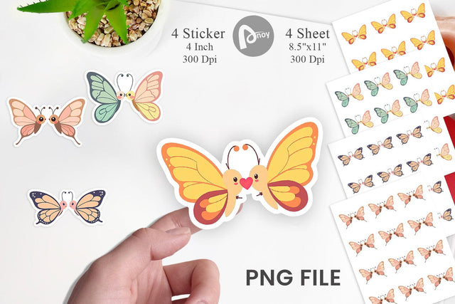 Sticker Love Butterfly Sublimation artnoy 