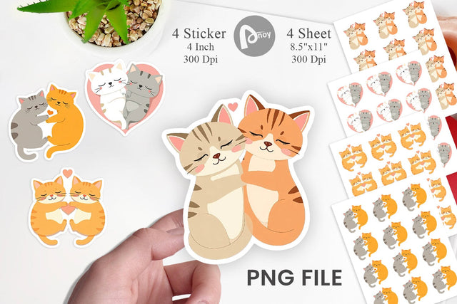 Sticker Love Cat Sublimation artnoy 