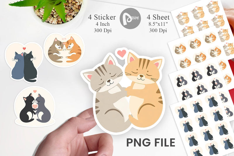 Sticker Love Cat Sublimation artnoy 