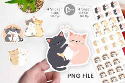 Sticker Love Cat Sublimation artnoy 