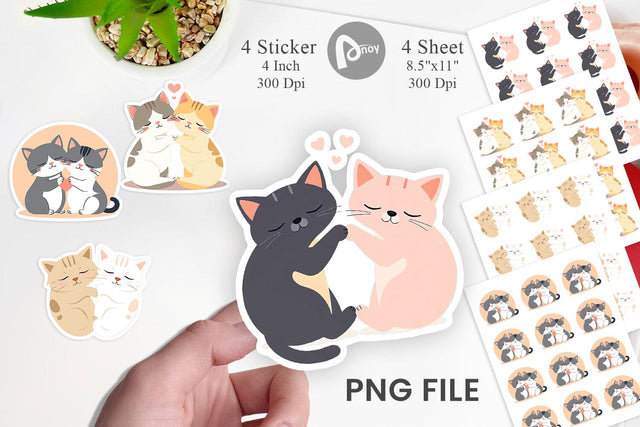 Sticker Love Cat Sublimation artnoy 
