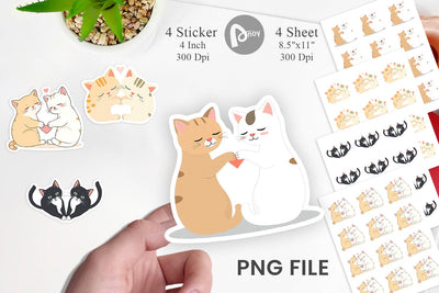 Sticker Love Cat Sublimation artnoy 