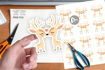 Sticker Love Deer Sublimation artnoy 