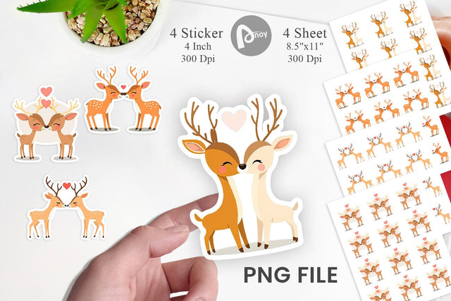 Sticker Love Deer Sublimation artnoy 