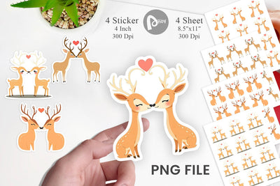 Sticker Love Deer Sublimation artnoy 