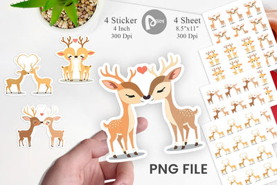 Sticker Love Deer Sublimation artnoy 