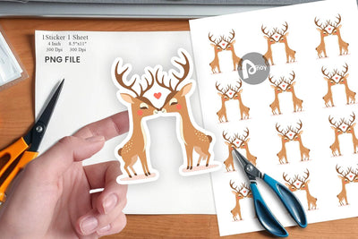 Sticker Love Deer Sublimation artnoy 