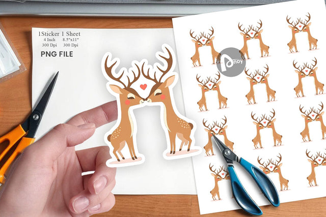 Sticker Love Deer Sublimation artnoy 