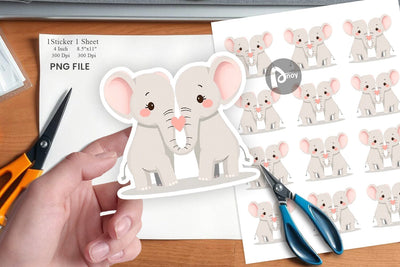 Sticker Love Elephant Sublimation artnoy 
