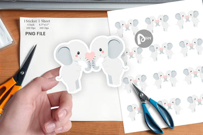 Sticker Love Elephant Sublimation artnoy 
