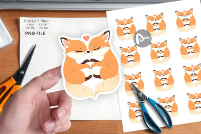 Sticker Love Fox Sublimation artnoy 
