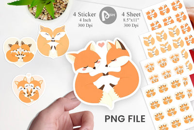 Sticker Love Fox Sublimation artnoy 