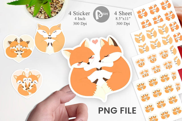 Sticker Love Fox Sublimation artnoy 