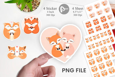 Sticker Love Fox Sublimation artnoy 