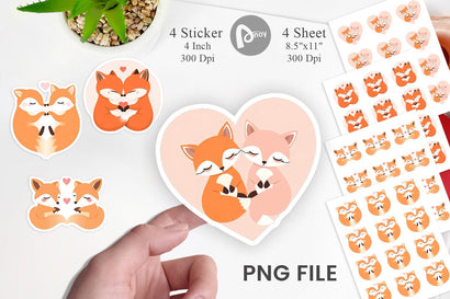 Sticker Love Fox Sublimation artnoy 