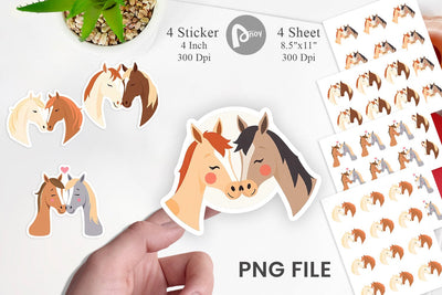 Sticker Love Horse Sublimation artnoy 