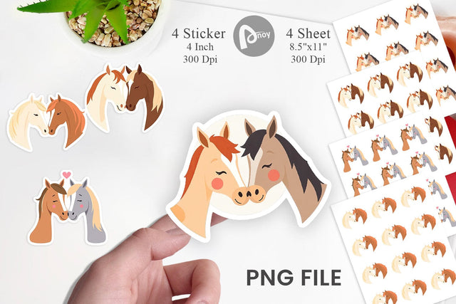 Sticker Love Horse Sublimation artnoy 