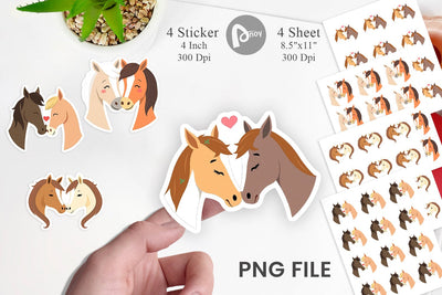 Sticker Love Horse Sublimation artnoy 