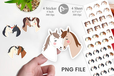 Sticker Love Horse Sublimation artnoy 
