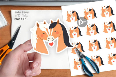 Sticker Love Horse Sublimation artnoy 