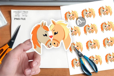 Sticker Love Horse Sublimation artnoy 