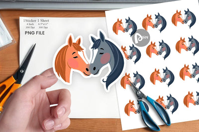 Sticker Love Horse Sublimation artnoy 