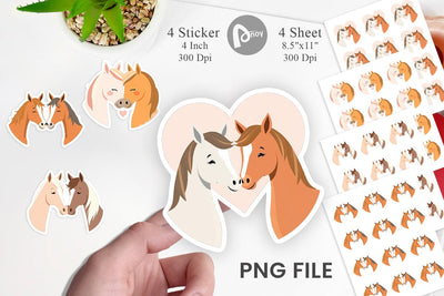 Sticker Love Horse Sublimation artnoy 