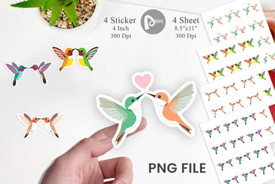 Sticker Love Hummingbird Sublimation artnoy 