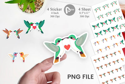 Sticker Love Hummingbird Sublimation artnoy 