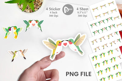 Sticker Love Hummingbird Sublimation artnoy 
