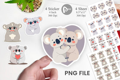 Sticker Love Koala Sublimation artnoy 
