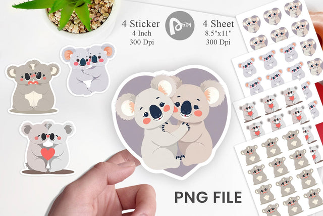 Sticker Love Koala Sublimation artnoy 