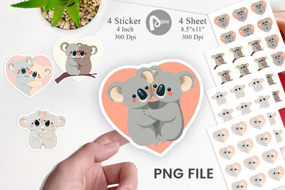 Sticker Love Koala Sublimation artnoy 