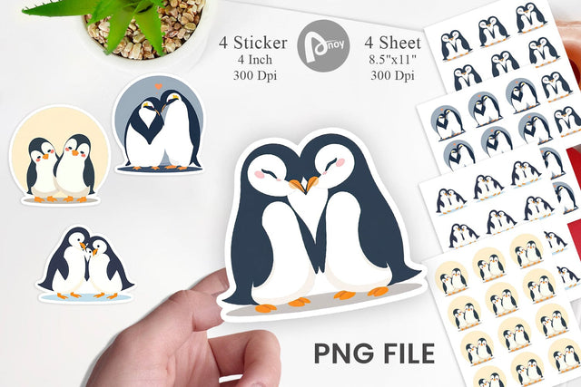 Sticker Love Penguin Sublimation artnoy 