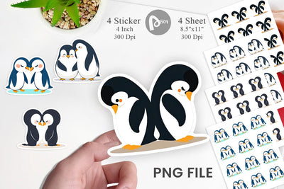 Sticker Love Penguin Sublimation artnoy 