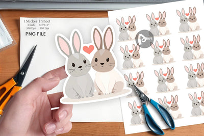Sticker Love Rabbit Sublimation artnoy 