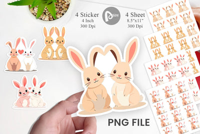 Sticker Love Rabbit Sublimation artnoy 