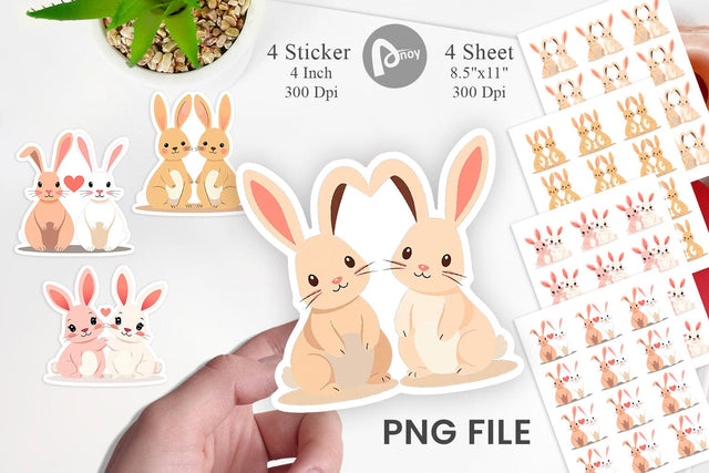 Sticker Love Rabbit Sublimation artnoy 