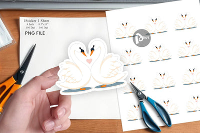 Sticker Love Swans Sublimation artnoy 