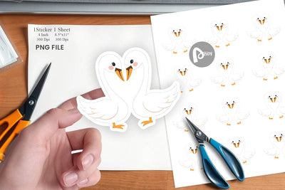 Sticker Love Swans Sublimation artnoy 