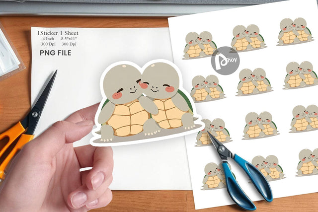 Sticker Love Turtle Sublimation artnoy 