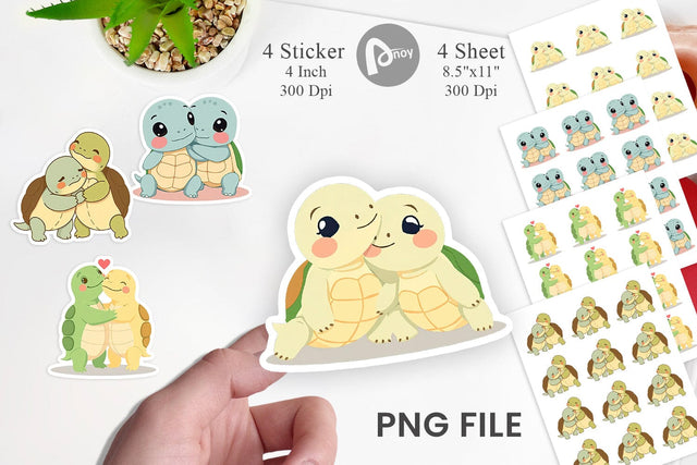 Sticker Love Turtle Sublimation artnoy 