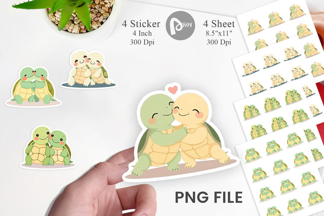 Sticker Love Turtle Sublimation artnoy 