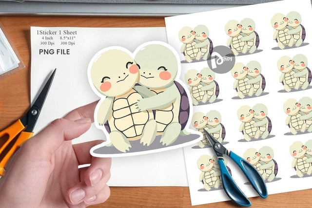 Sticker Love Turtle Sublimation artnoy 