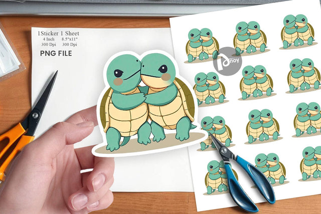 Sticker Love Turtle Sublimation artnoy 